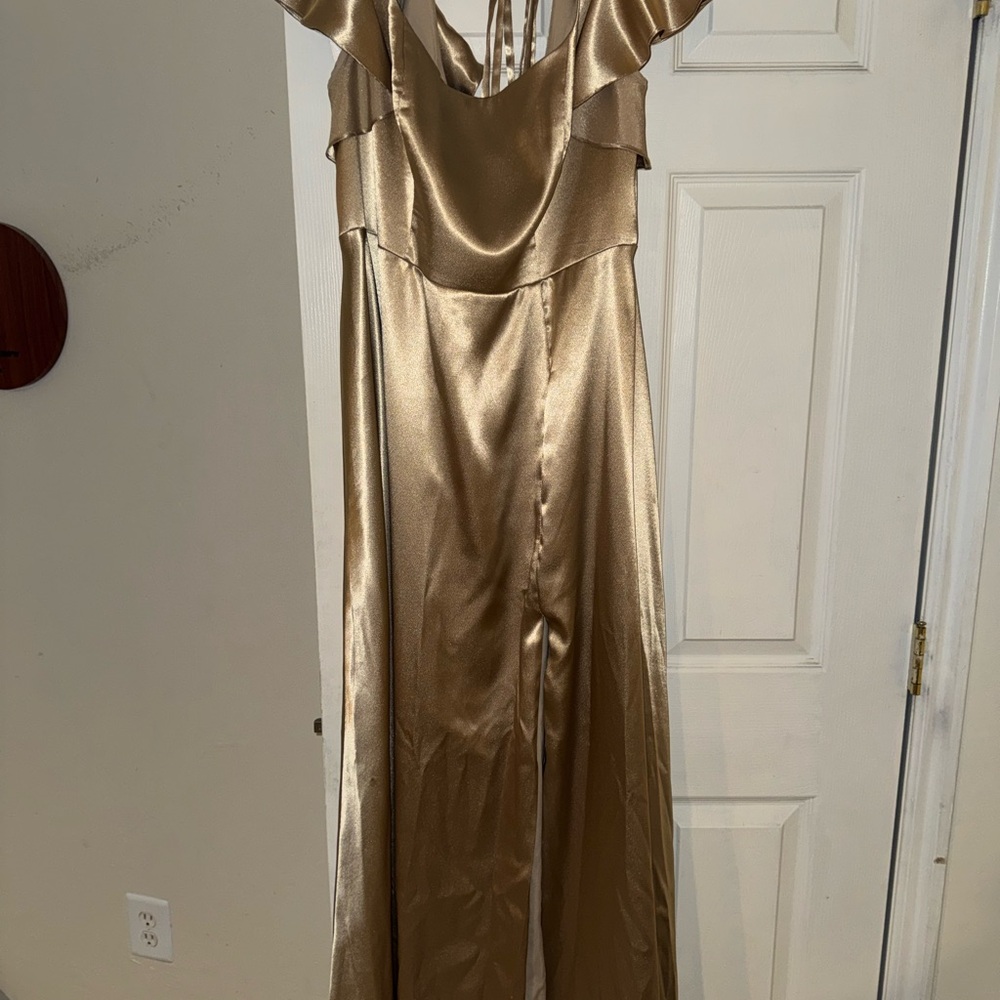 Azazie Satin Champange Bridesmaid Dress